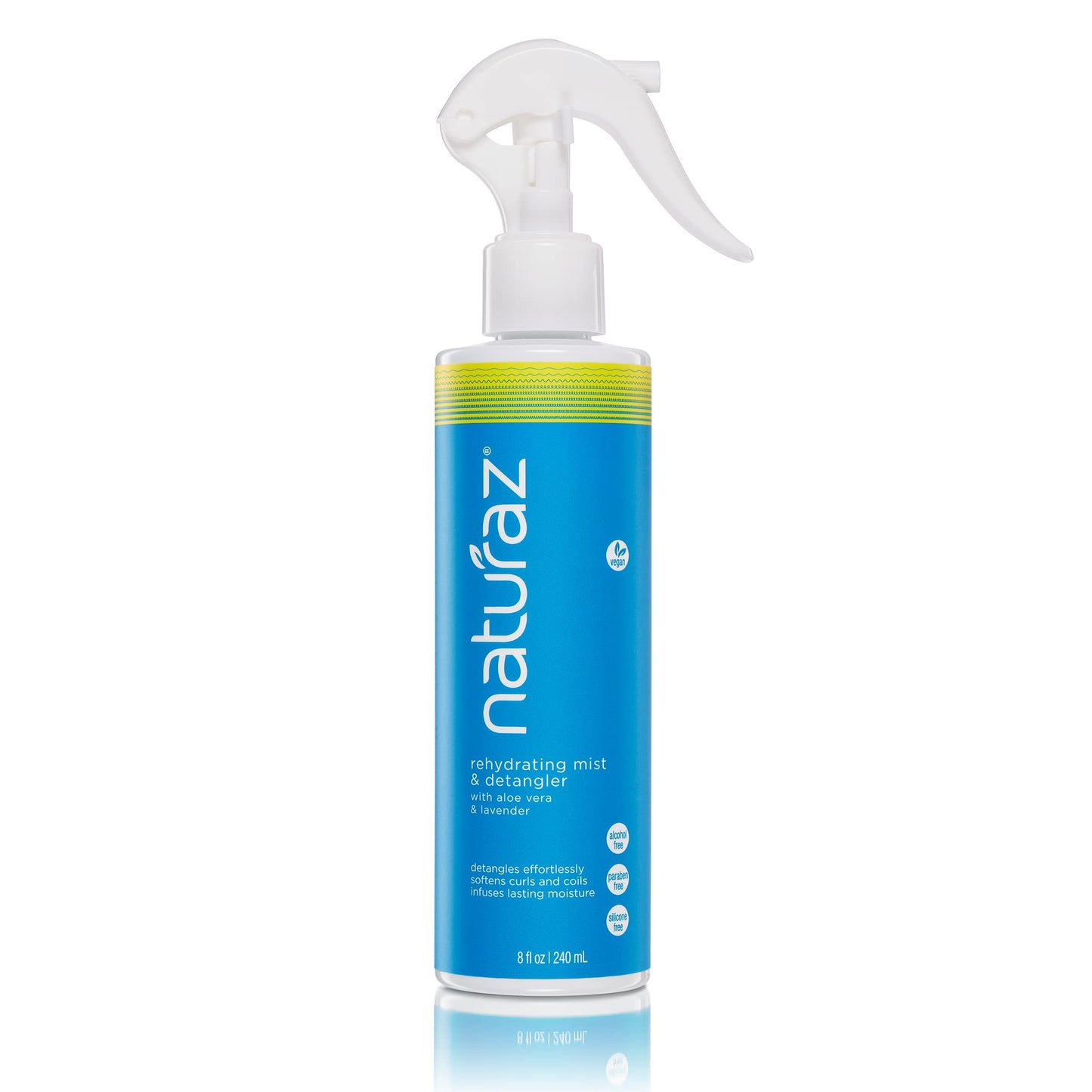 Naturaz | Moisturizing Hair Detangler Spray for Women, Kids, Teens & Men with Aloe Vera for Dry, Damaged Hair | Leave in Conditioner | 100% Vegan Nourishing Hair Conditioner | 8 fl oz