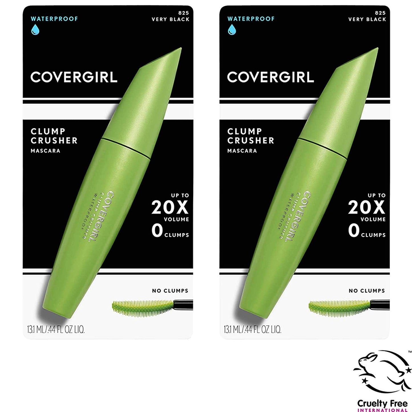 COVERGIRL Clump Crusher Waterproof Mascara By Lash Blast, Black, 0.44 Fl Oz (Pack of 2)