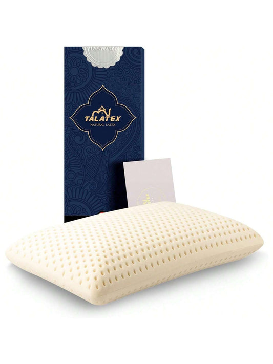 Talatex Talalay 100% Natural Premium Latex Pillow, Helps Relieve Pressure, No Memory Foam Chemicals, Perfect Package Best Gift with Removable  Cover King33"15.7"5.9", Medium