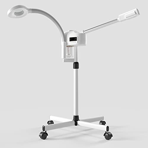 Facial Steamer, 2 in 1 Vaporizador Facial Steamer with Magnifying Lamp, Professional Facial Steamer for Esthetician, Face Steamer for Salon or Home Use.