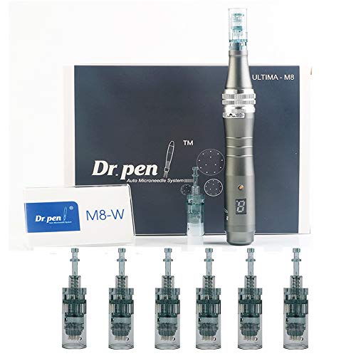 Dr. Pen Ultima M8 Professional Microneedling Pen - Electric Auto Derma Pen Skin Care Tool Kit with 10Pcs Cartridges 0.25mm (5x16 pins + 3x36 pins + 2xNano)