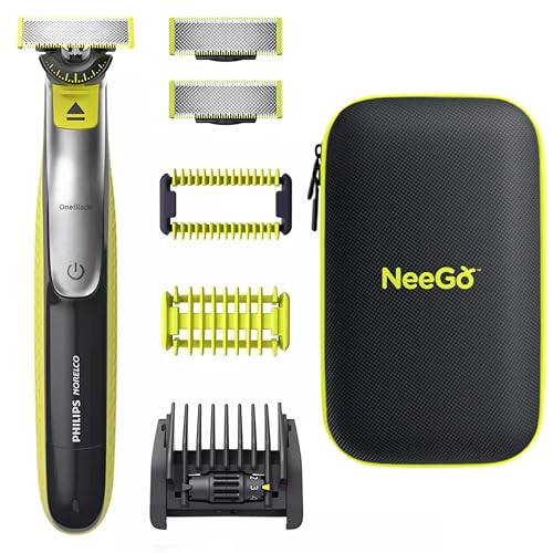 Philips OneBlade 360 Face + Body, Hybrid Electric Trimmer and Shaver, QP2834/70 + NeeGo Case for Philips Norelco Oneblade
