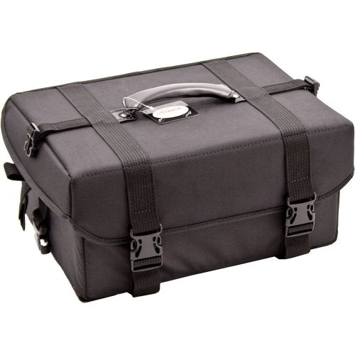 Sunrise Soft-Sided Professional Makeup Case with 4 Extendable Trays, Black Nylon