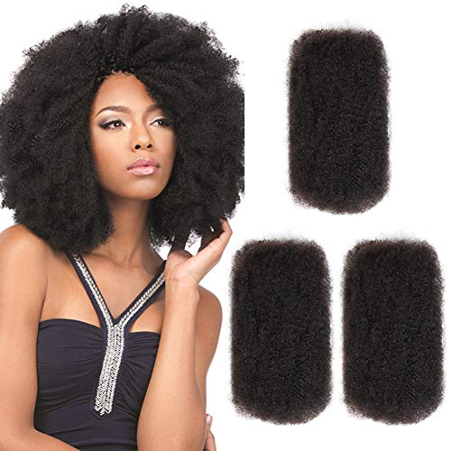 Style Icon 3 Bundles Afro Kinkys Bulk Human Hair (10"/10"/10", Natural Black) - Afro Twist Braiding Hair - Curly Hair Extensions Human Hair - Afro Bulk Braiding Hair for Dreadlocks - Loc Braiding Hair