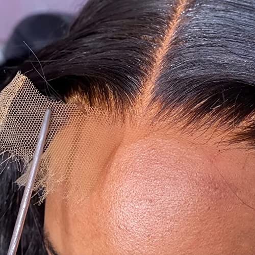 Myshinywigs Bleached Knots 5x5 Real HD Lace Closure Skinlike Straight Human Hair Closure Pre Plucked with Baby Hair Brazilian Virgin Thin Invisible 5x5 Lace Closure Serrated Edge 16 Inch Closure Only