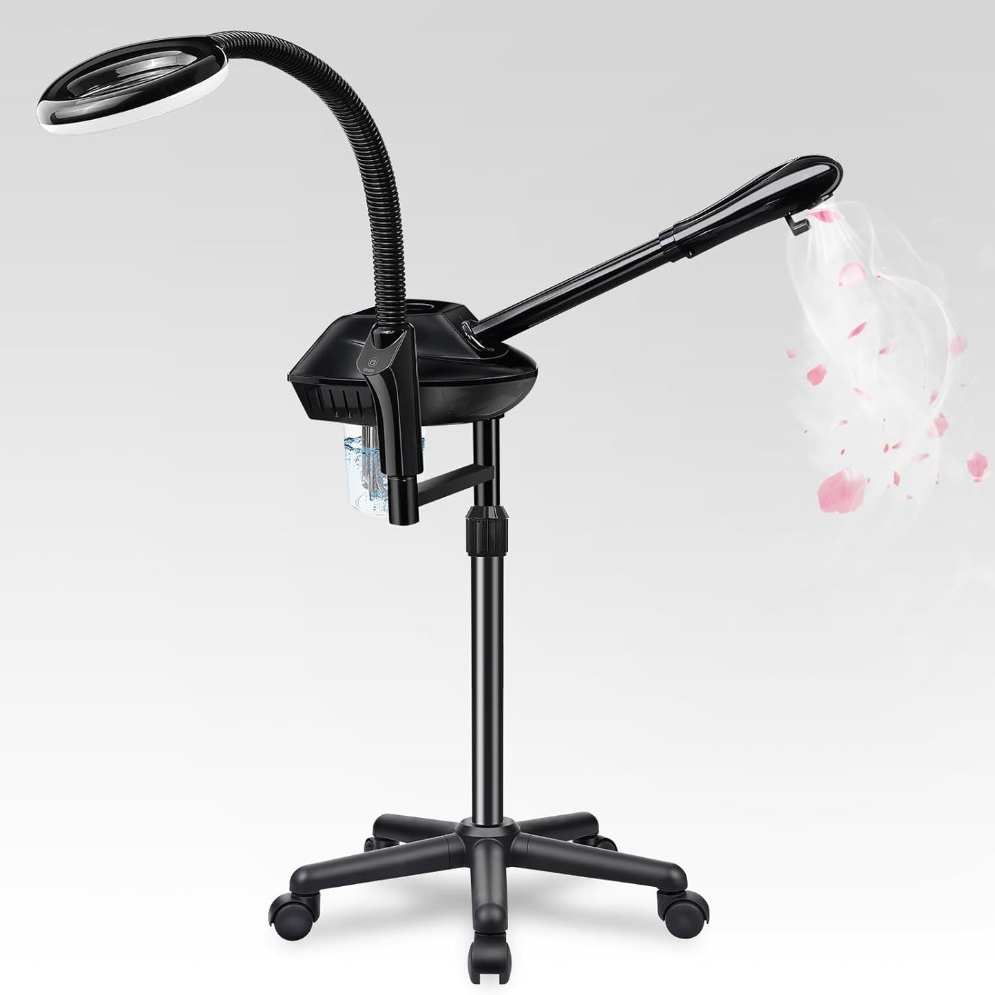 Retain Time Professional Facial Steamer for Ozone Humidifier Atomizer Attach 5_ Magnifier and Light, Face Steamer Clean Skin Firming Pores and Moisturizing Suitable for a Beauty, Spa, at Home