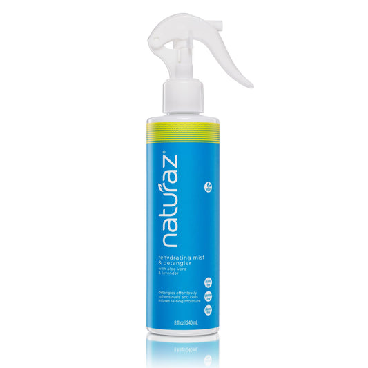 Naturaz | Moisturizing Hair Detangler Spray for Women, Kids, Teens & Men with Aloe Vera for Dry, Damaged Hair | Leave in Conditioner | 100% Vegan Nourishing Hair Conditioner | 8 fl oz