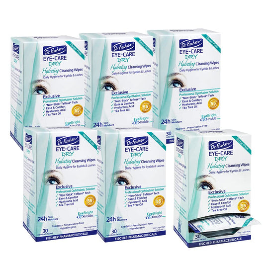 Dr. Fischer Eyelid Wipes for Clear Eyes. Everyday Eye Wipes for Dry, Red or Allergy Eyes. Hypoallergenic Makeup Remover.
