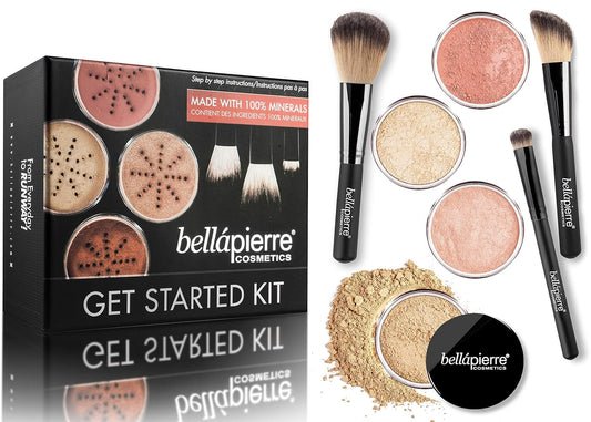 bellapierre Get Started Kit | Includes 2 Mineral Foundations, 1 Blush, & 1 Bronzer | Mineral Makeup Essentials | Non-Toxic and Paraben Free | Oil and Cruelty Free | Long Lasting Formulas – Medium