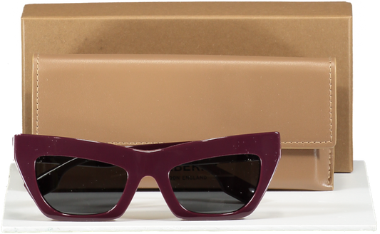 Burberry Aubergine Be4405 Cat Eye-frame Acetate Sunglasses In Case & Box